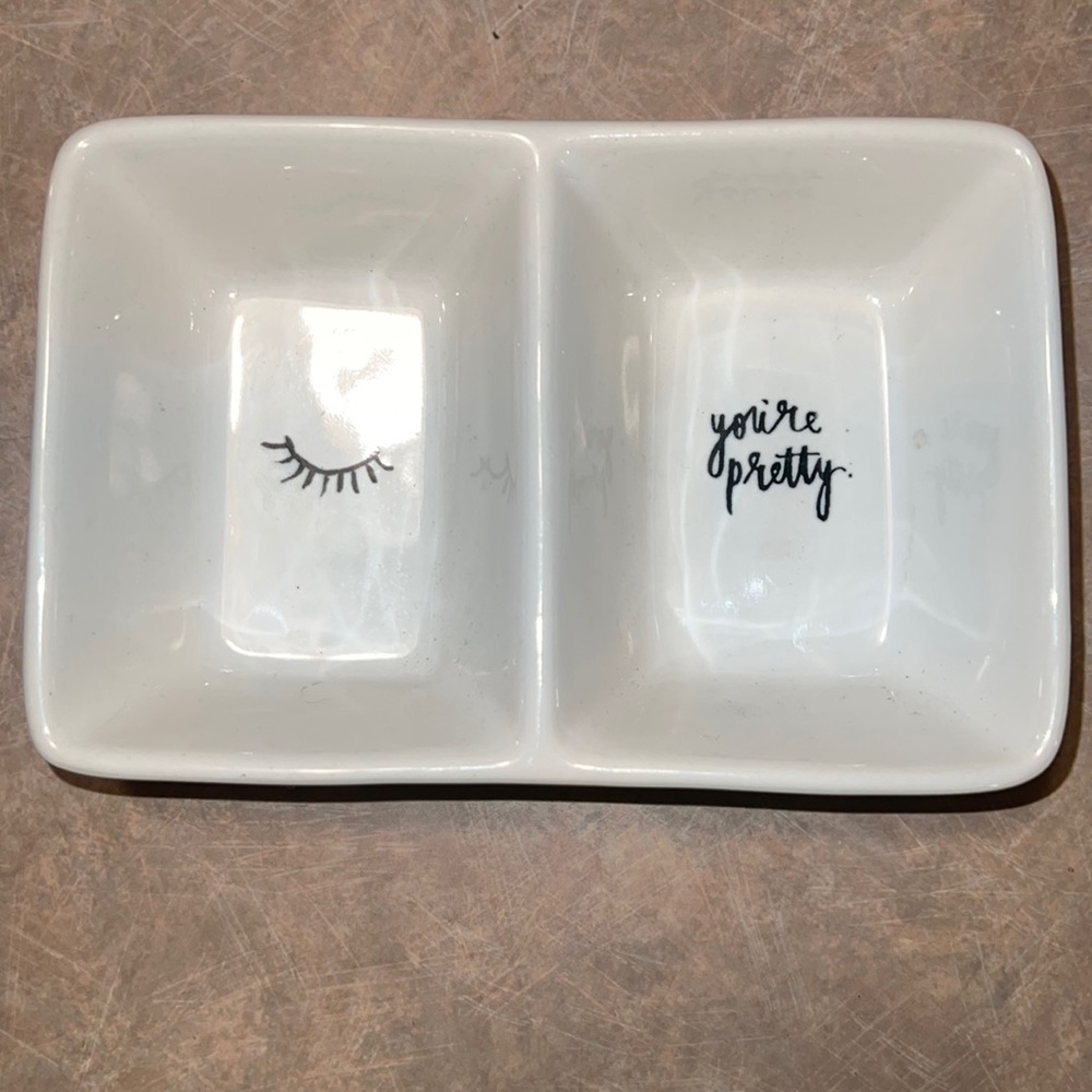 Rae Dunn- “You’re Pretty” ceramic duo dish